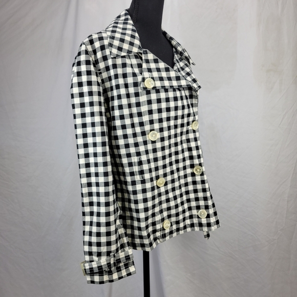 LAUREN RALPH LAUREN Black and White Checkered Double-Breasted Jacket Size Large - Picture 4 of 9